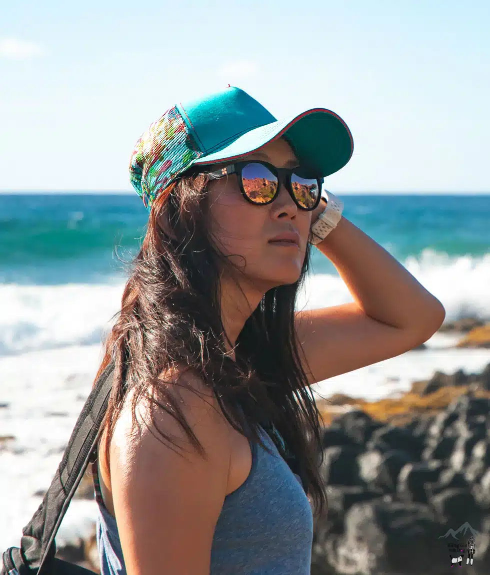 woman wearing Sungod sunglasses with mirrored Lenses 