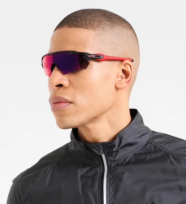 Man wearing Oakley Radars with Gradient lenses
