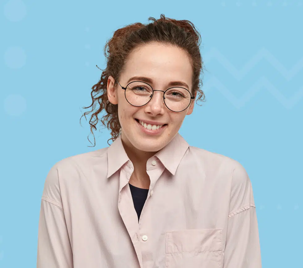 woman wearing glasses with boots lenses