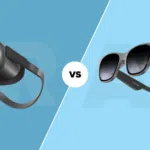 vr vs ar image. An image of a VR headset & AR glasses