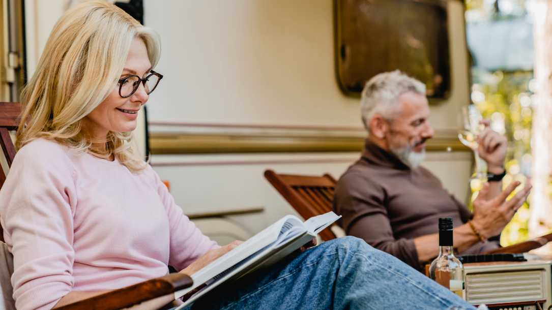 A person wearing a glasses with Transitions® lenses