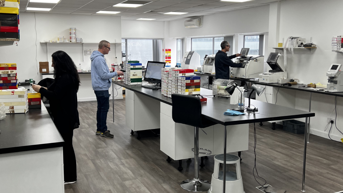 A person wearing a glasses with Transitions® lenses