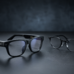 Side-by-side image of smart glasses and standard ones