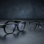 Side-by-side image of smart glasses and standard ones